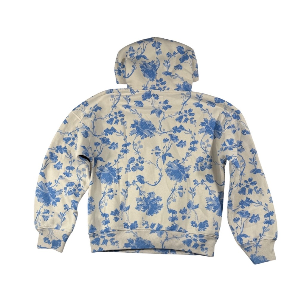 Abercrombie & Fitch Floral Toile Hoodie Blue Cream Soft A&F Collection medium - Picture 3 of 8